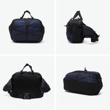 Briefing Men's Waist Bag, Shoulder Bag, 2-Way Waist Bag, Black x Navy, One Size