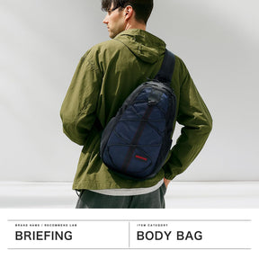 Briefing BRA251L34 Men's One Shoulder Bag, Sling, Black x Navy, One Size